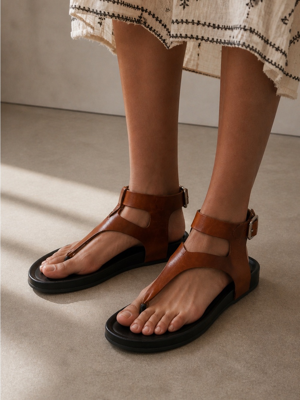 EUC Isabel Marant Elwina Ankle Buckle Sandal brown leather size 37